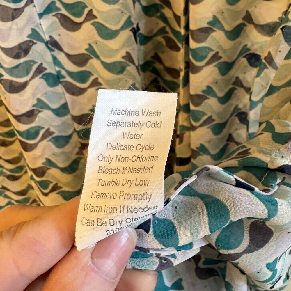 Cabi Style #342 Tweet Top Faux Wrap Front Bird Print Women's Size Small - Picture 8 of 8